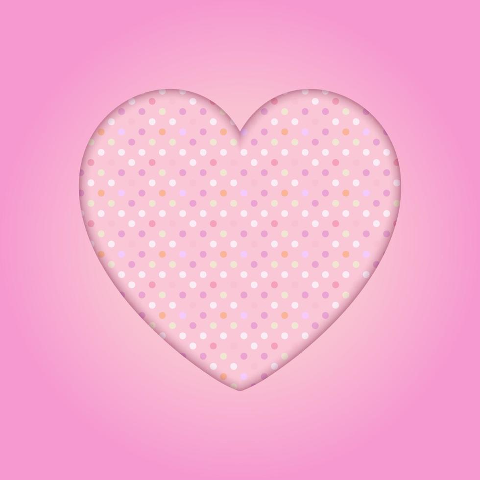 polka dot heart background for valentines day vector