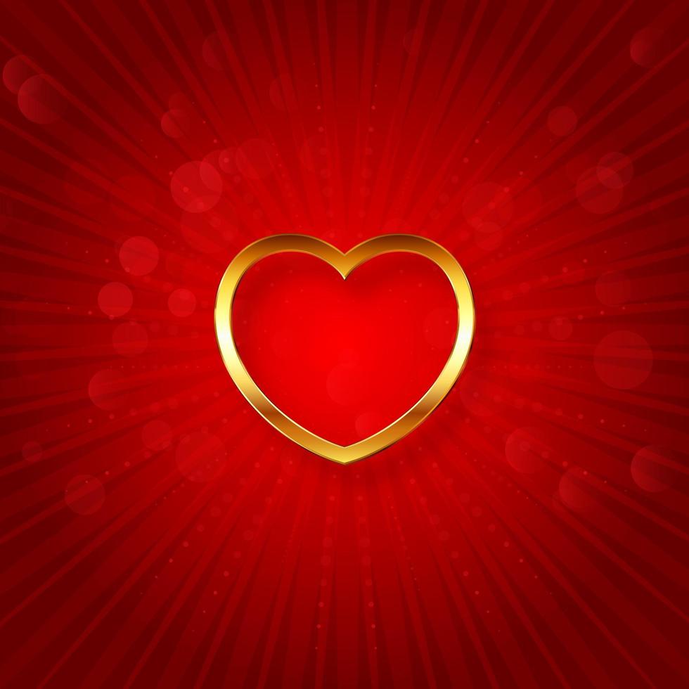 valentines day background with golden heart design vector