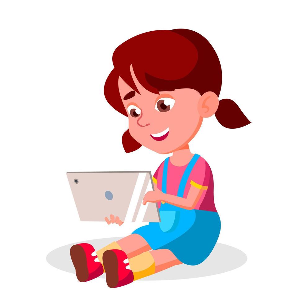 vector de dependencia de gadgets para niños. problema moderno de la red social. viendo videos, jugando juegos. ilustración de dibujos animados aislados