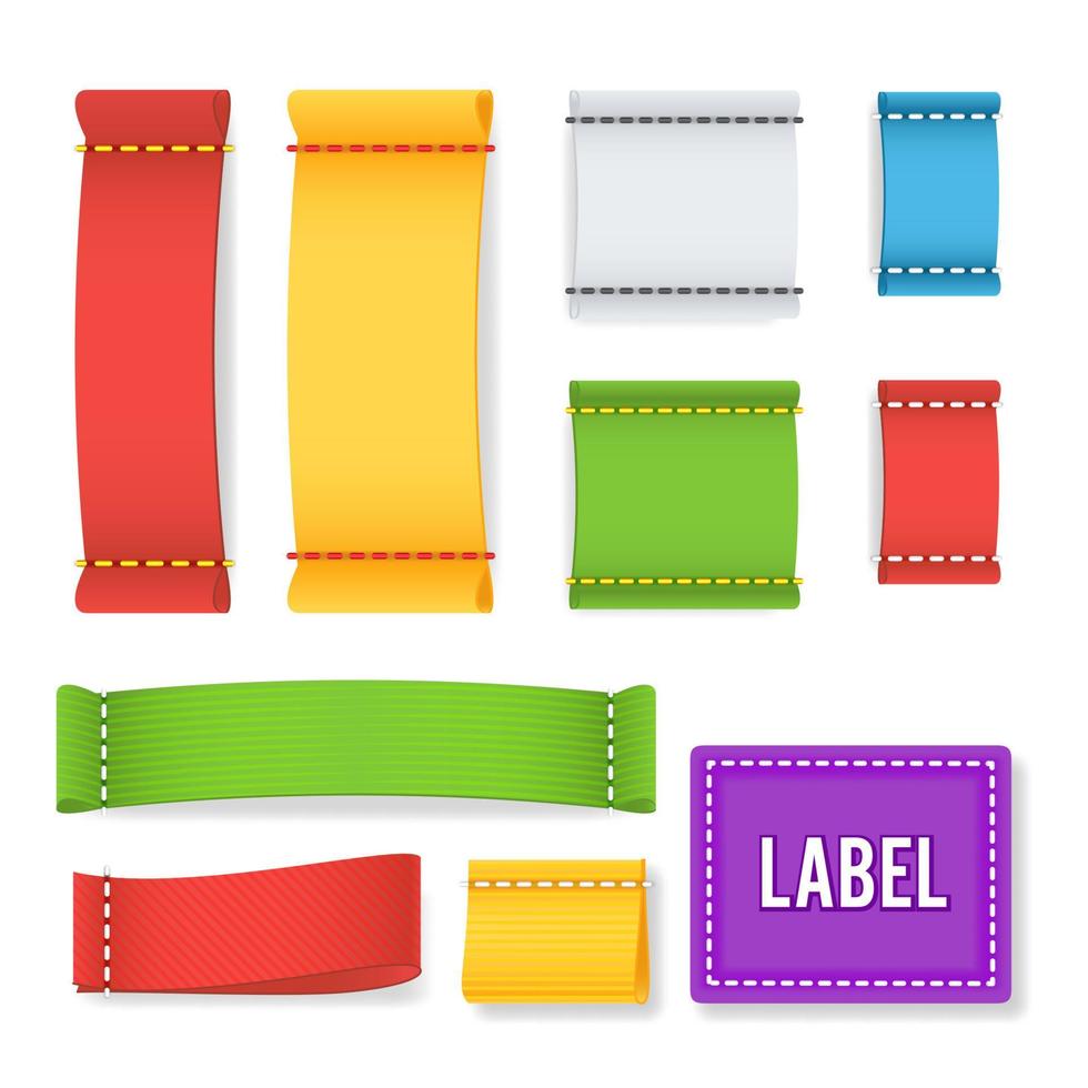 Color Label Fabric Blank Vector