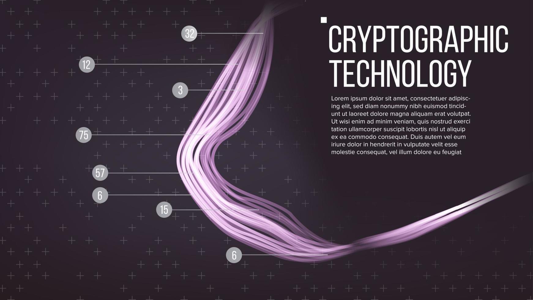 Cryptographic Technology Background Vector. Modern Science Visualization. Digital Illustration vector