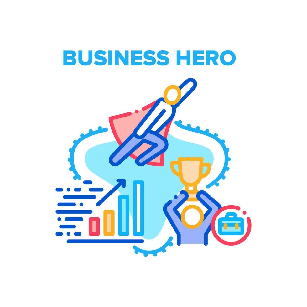 ilustración de color de concepto de vector de héroe de negocios