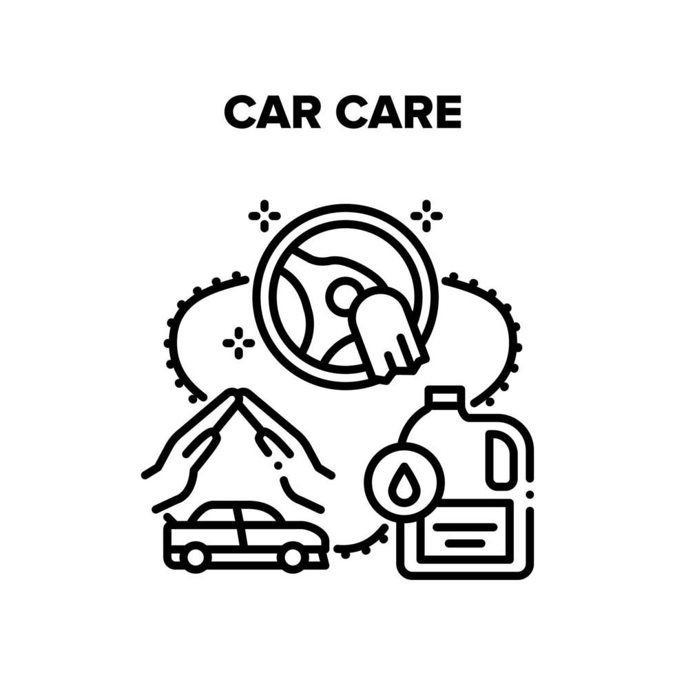 Car Care Service Vector Black Illustration