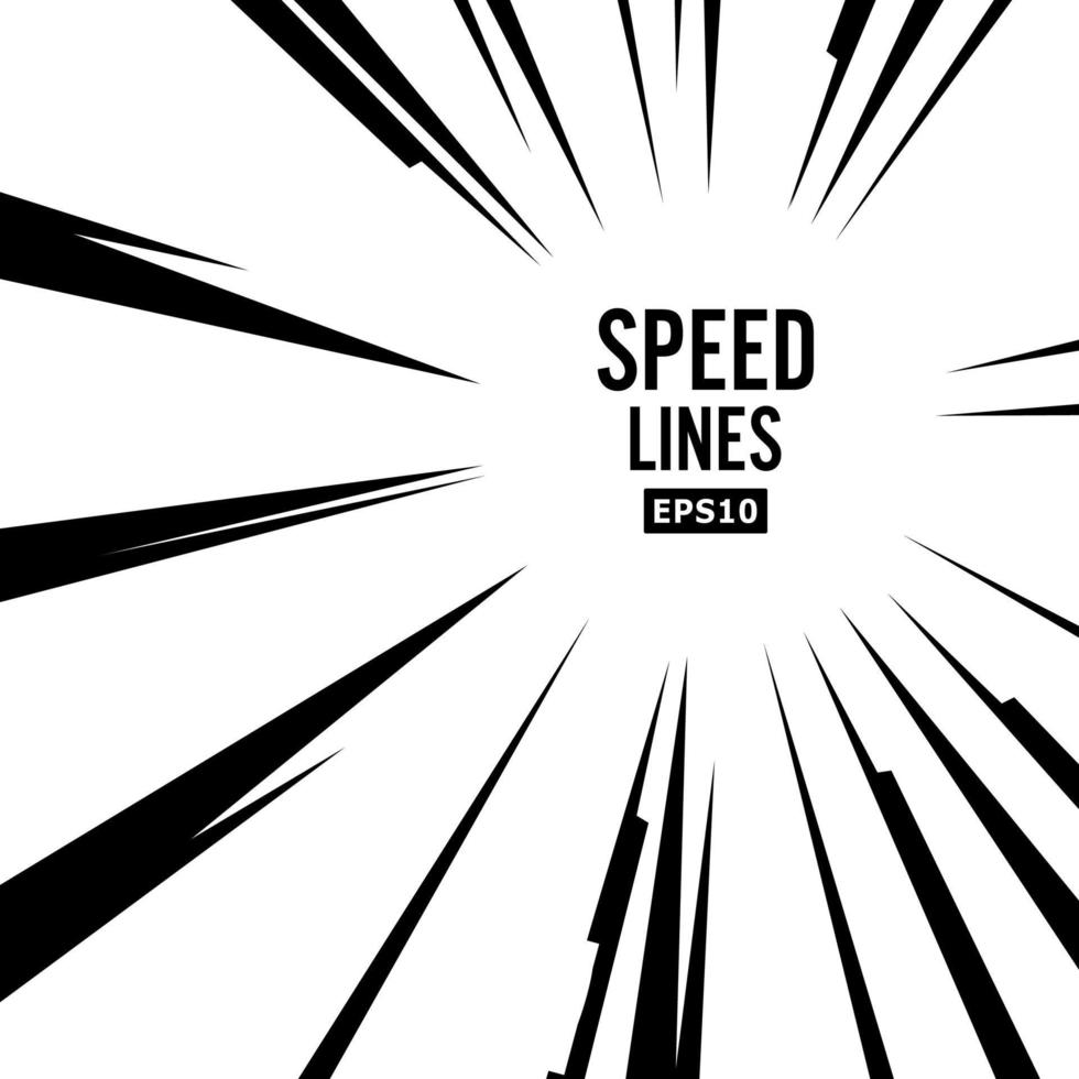 Comic Speed Lines Vector. Explosion Vector Illustration. Square Stamp.