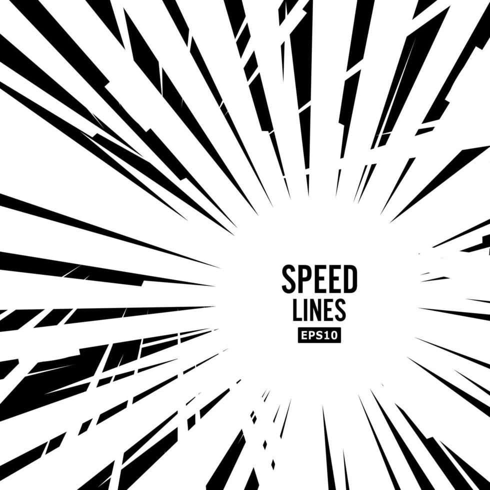 Comic Speed Lines Vector. Graphic Explosion Of Speed Lines. Comic Book Design Element. Manga Speed Frame. Superhero Action. vector
