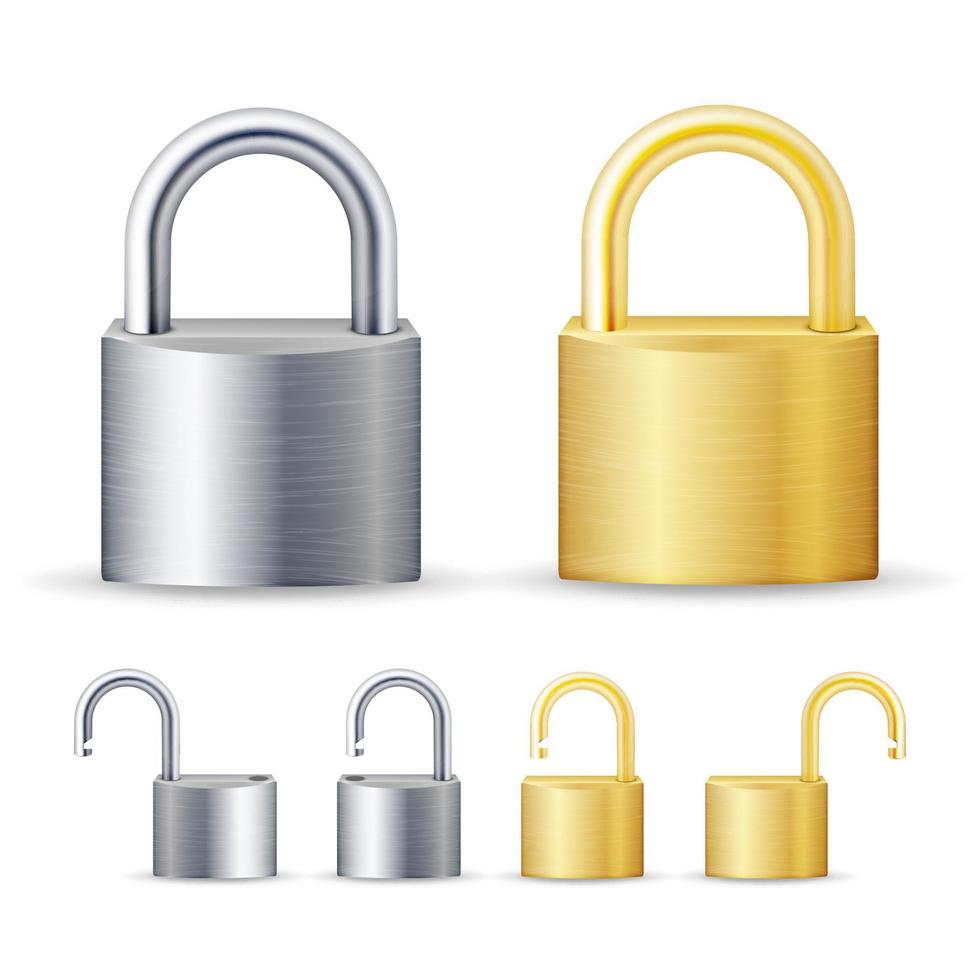 Locked And Unlocked Padlock Realistic vector