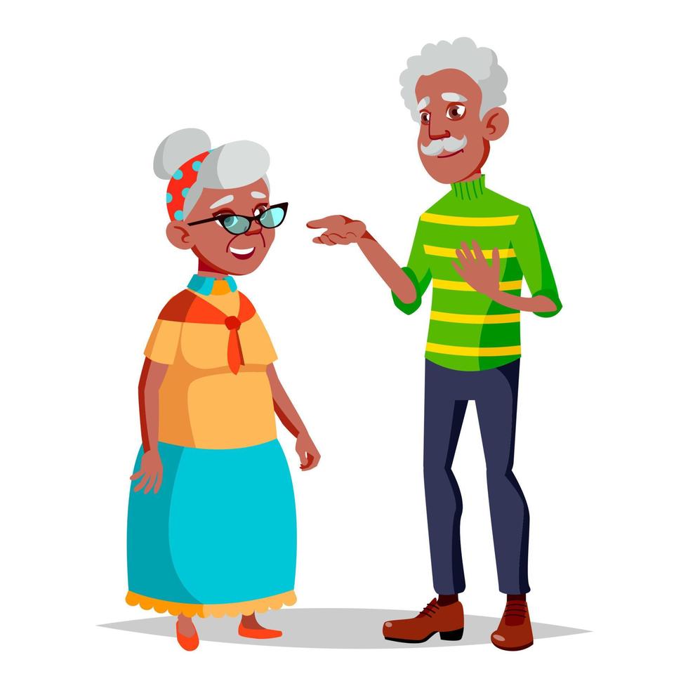 Elderly Couple Vector. Modern Grandparents. Elderly Family. Grey-haired Characters. Isolated Flat Cartoon Illustration vector