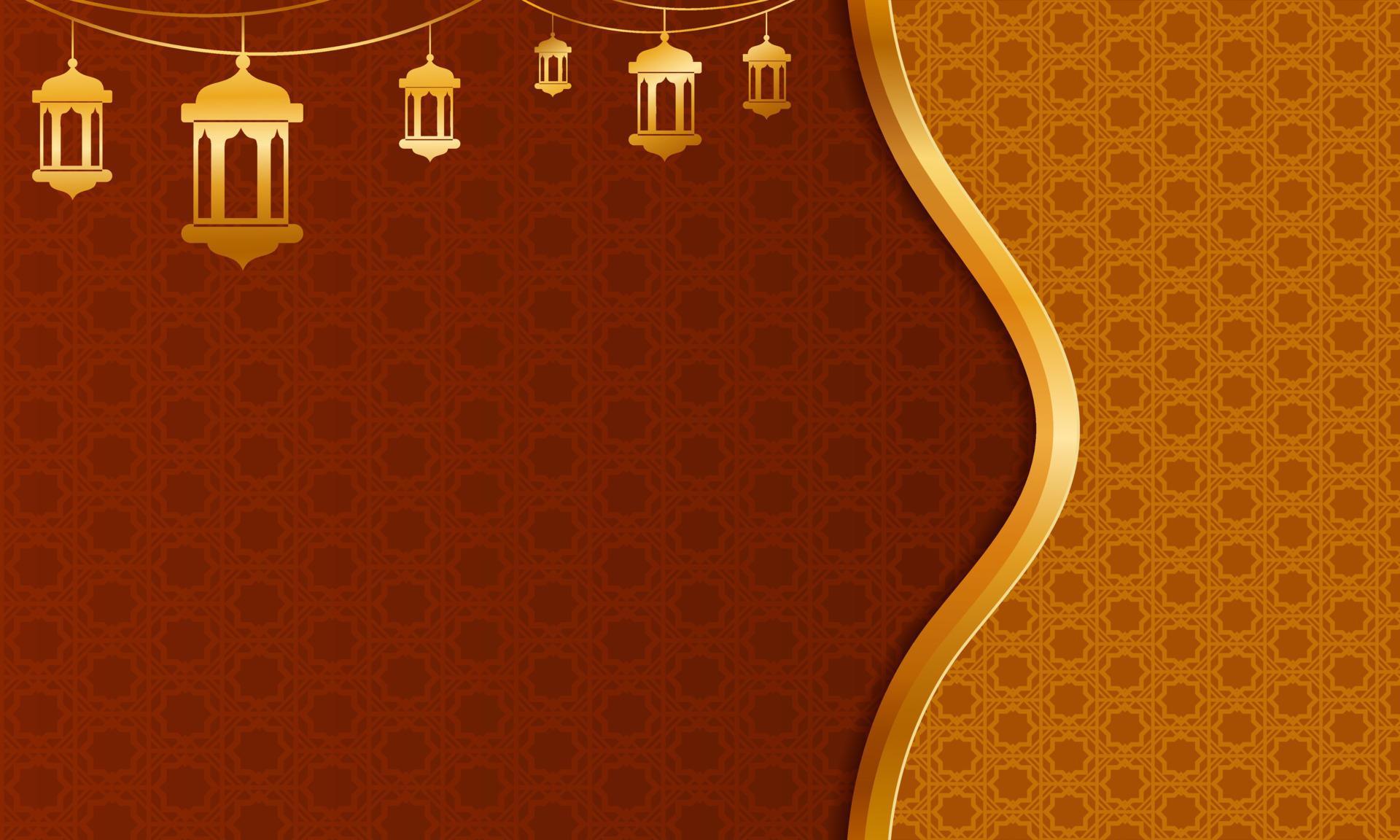 Elegant blank Islamic background. Islamic pattern gold background