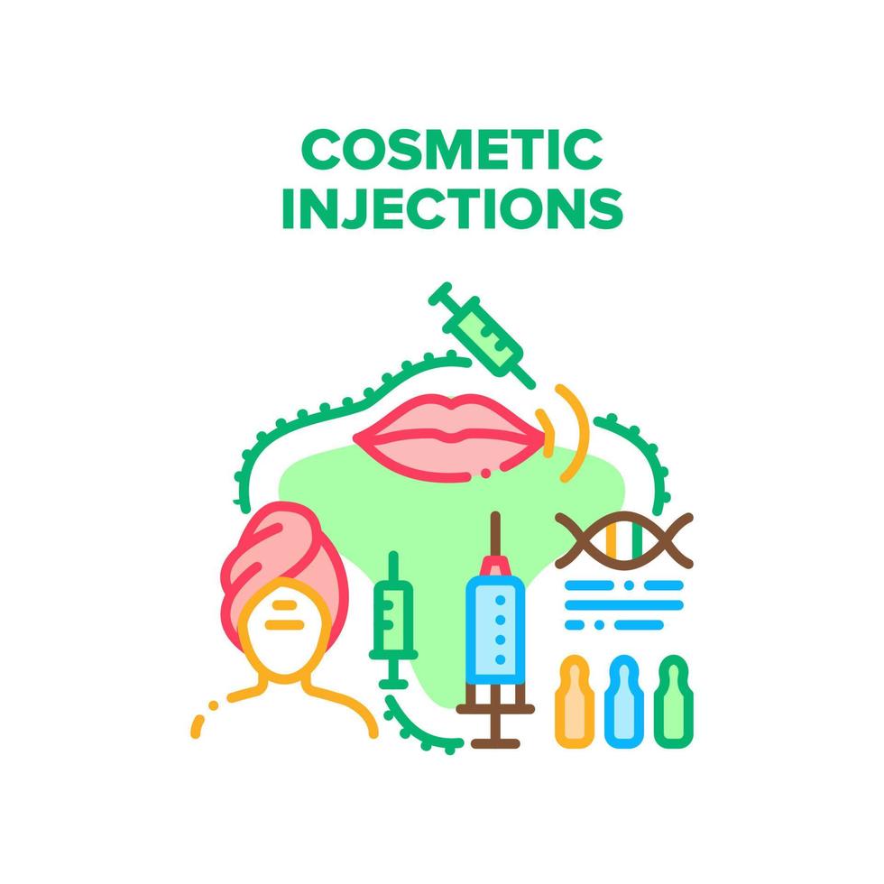 Cosmetic Injections Procedure Vector Concept Color