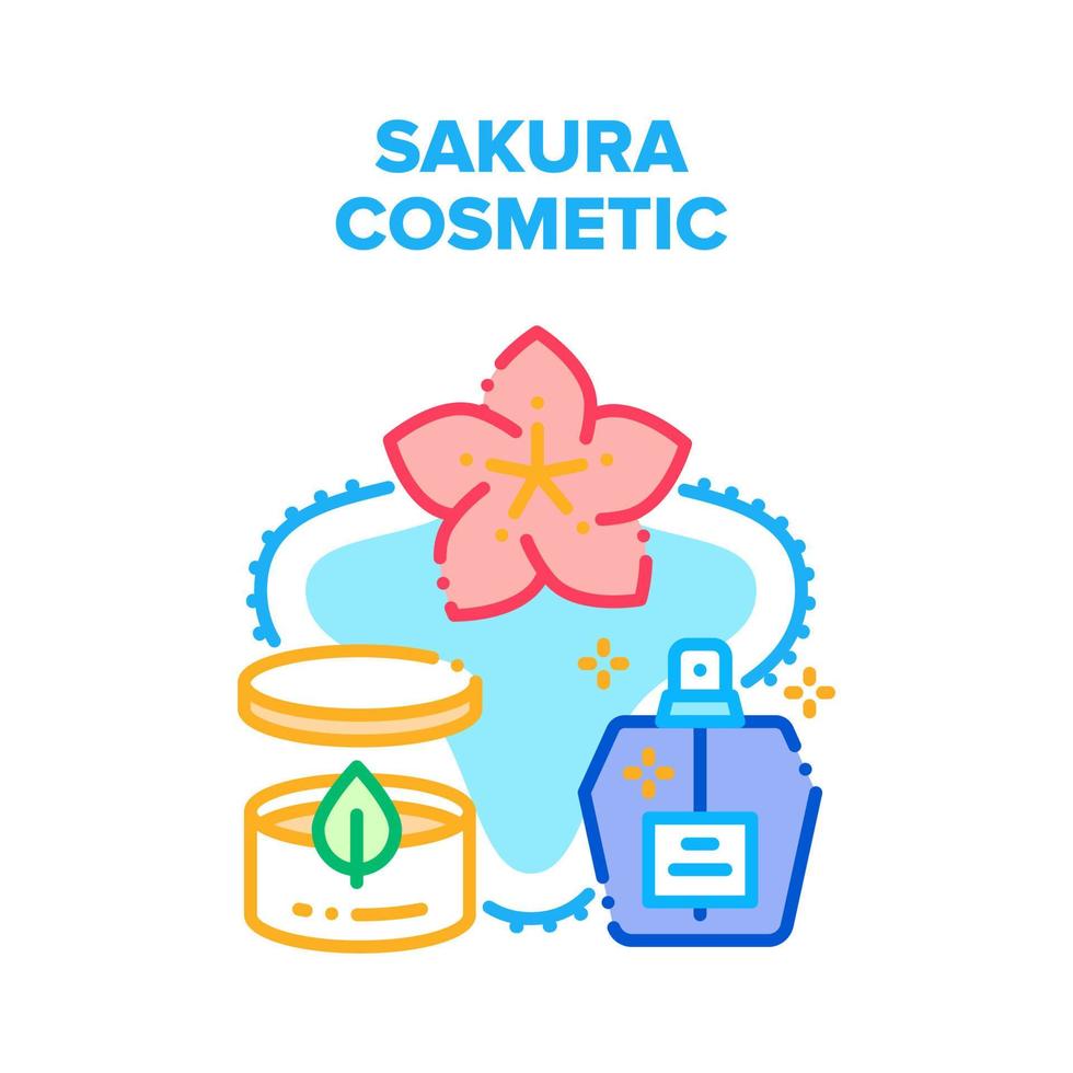 ilustración de color de concepto de vector cosmético de sakura