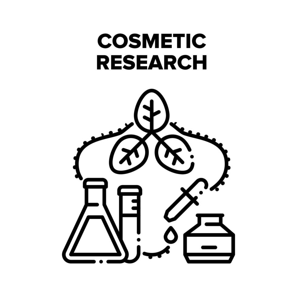 Cosmetic Research Occupation Vector Black Illustration