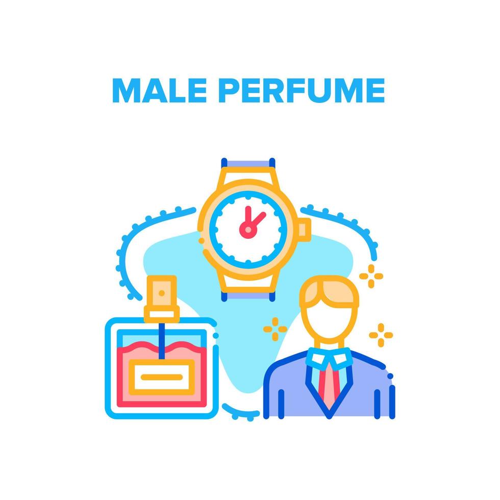 ilustración de color de concepto de vector de perfume masculino