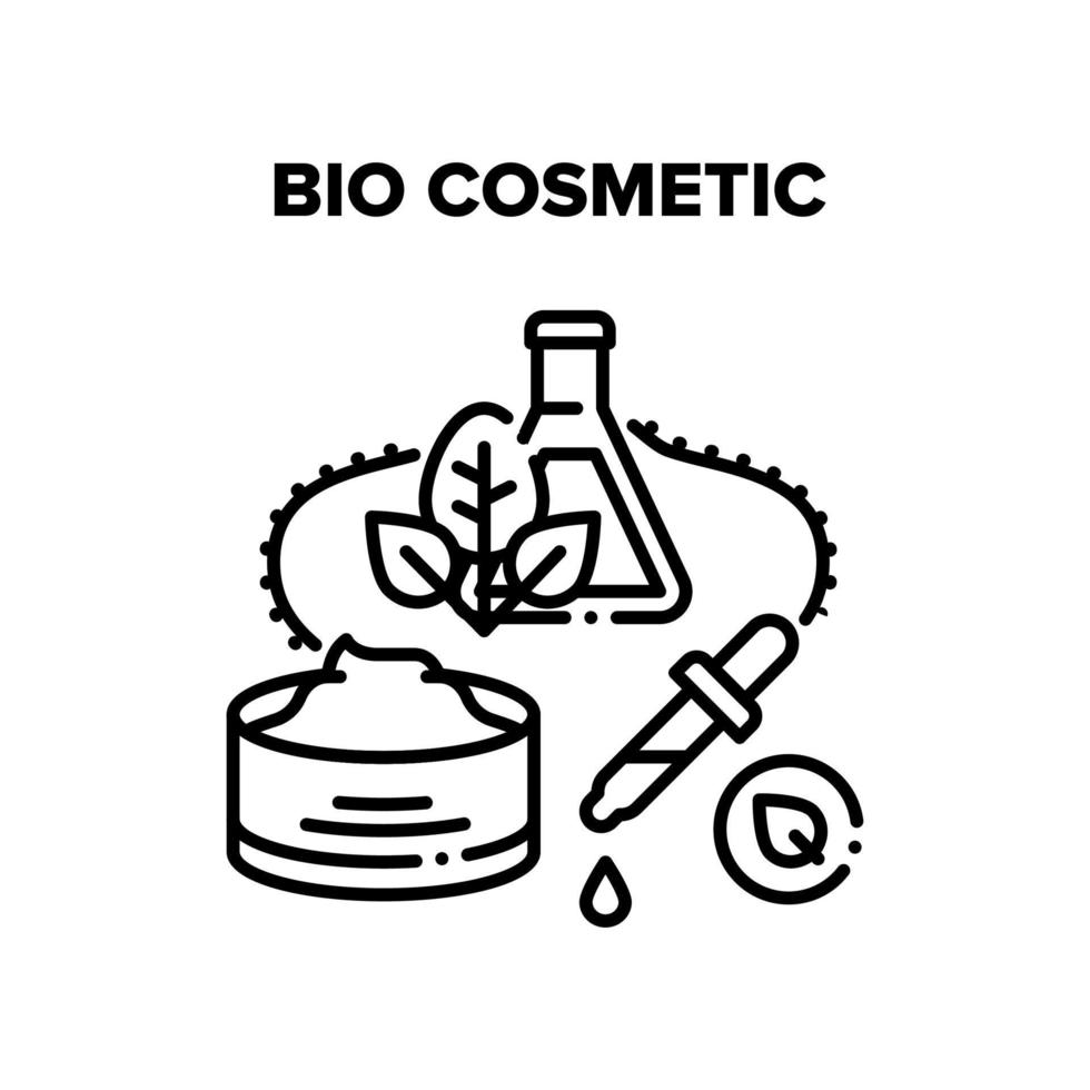Bio Cosmetic Vector Black Illustration