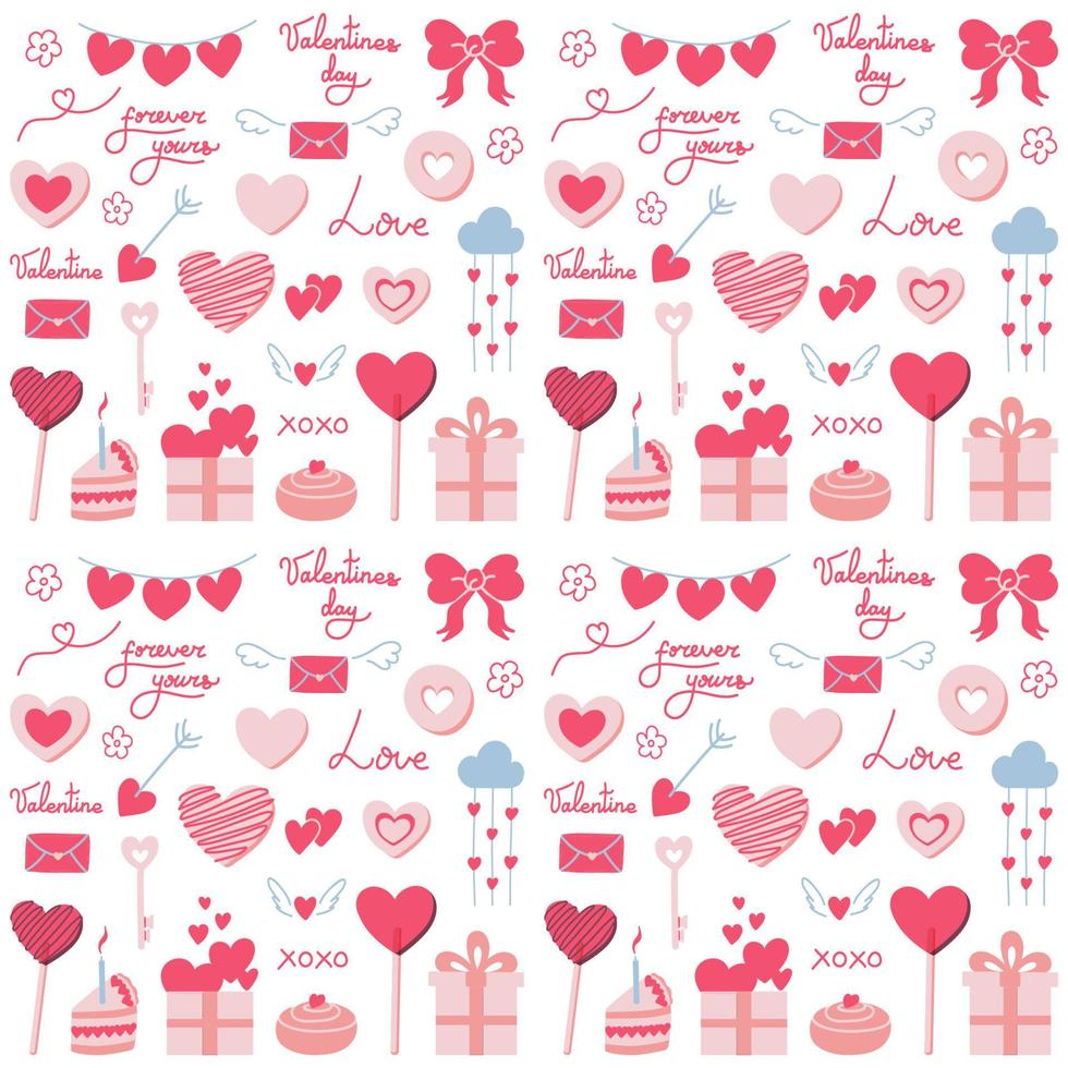 Valentines day vector seamless pattern