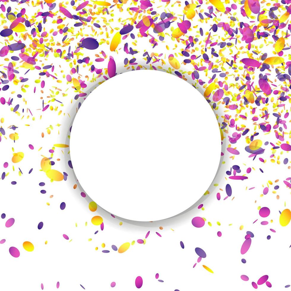 Confetti Falling Vector. Bright Explosion Isolated On White. Background For Birthday, Anniversary, Party, Holiday Decoration. vector