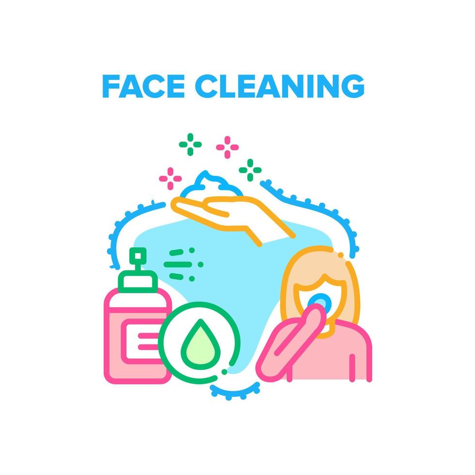 Face Cleaning Vector Concept Color Illustration