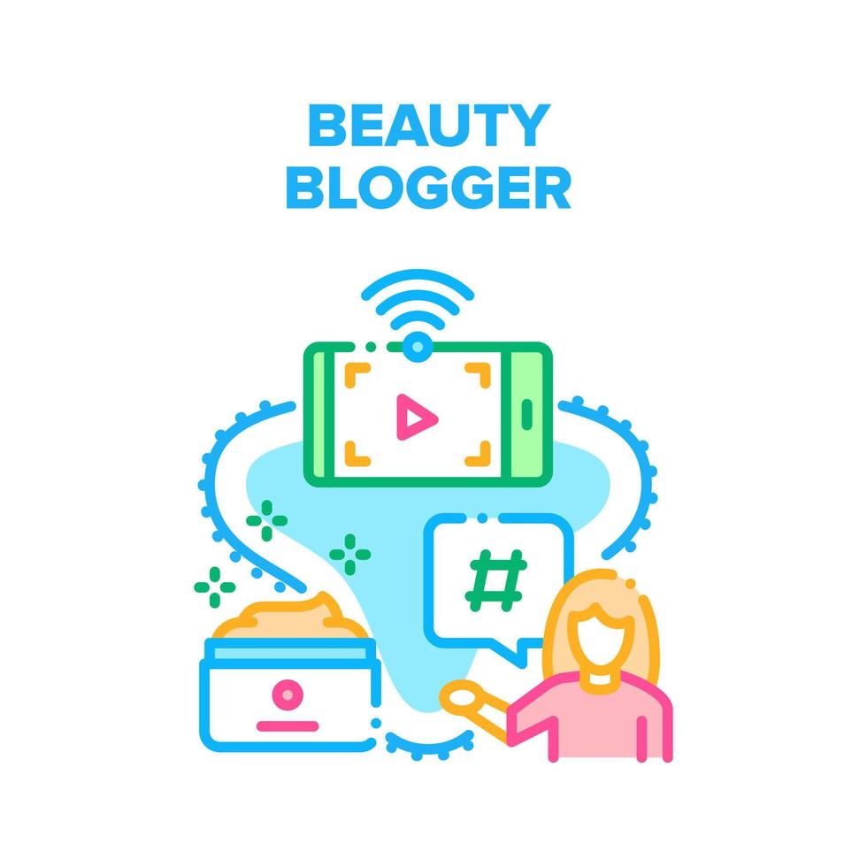 Beauty Blogger Vector Concept Color Illustration