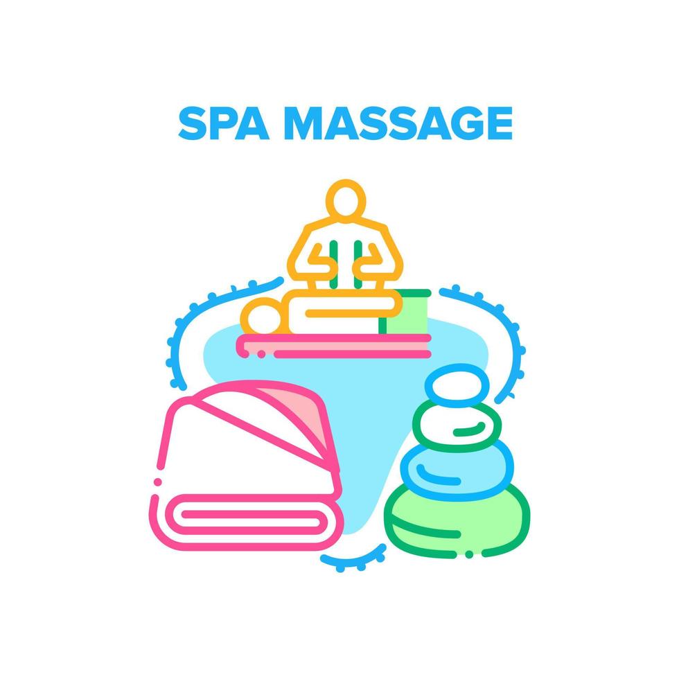 Spa Massage Vector Concept Color Illustration