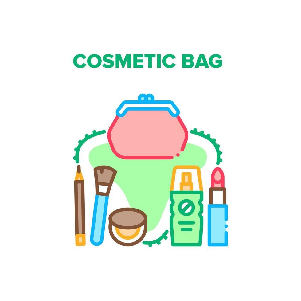 Cosmetic Bag Vector Concept Color Illustration