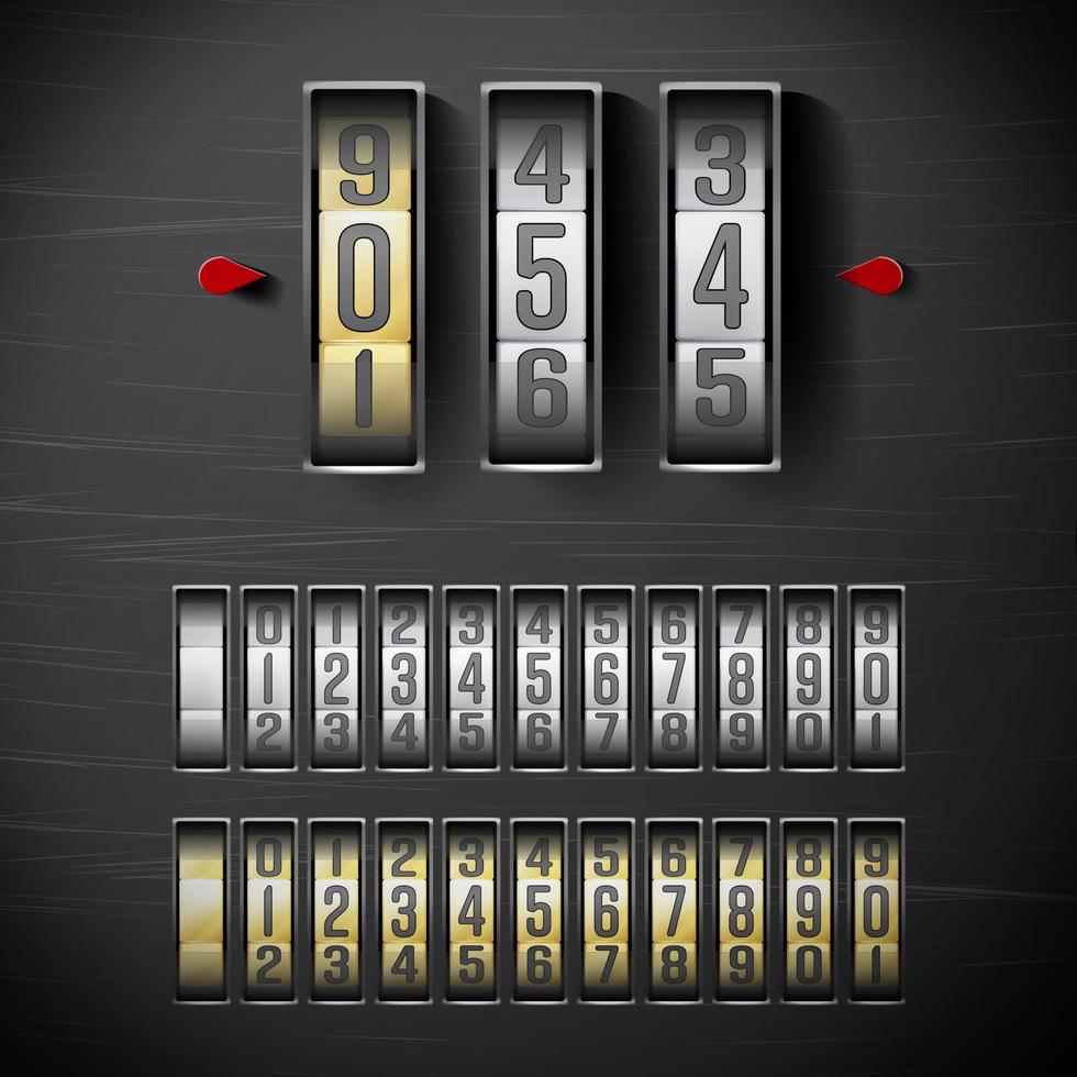 Combination Lock, Realistic Metal Vector