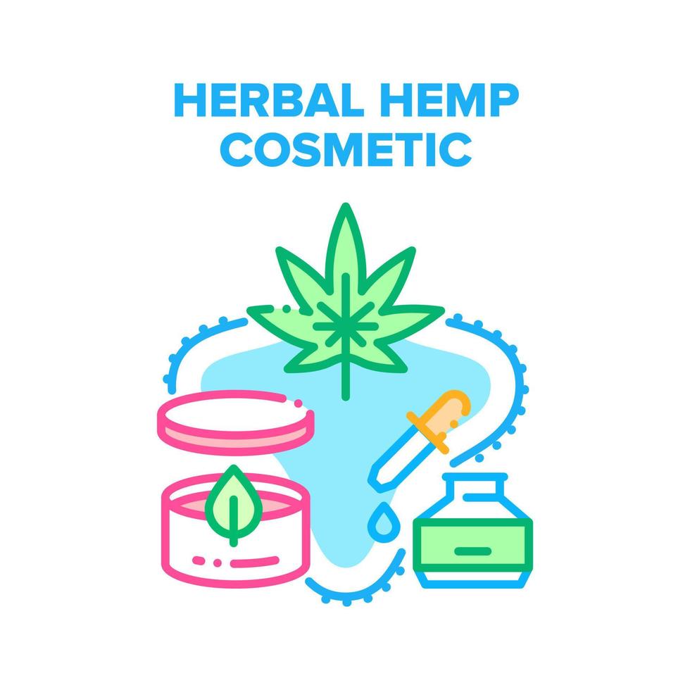 Herbal Hemp Cosmetic Therapy Vector Concept Color