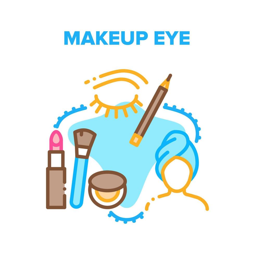 Makeup Eye And Brow Beauty Vector Concept Color