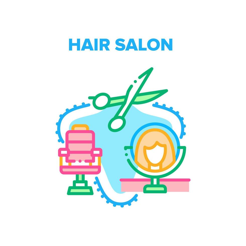 Hair Salon Treat Vector Concept Color Illustration