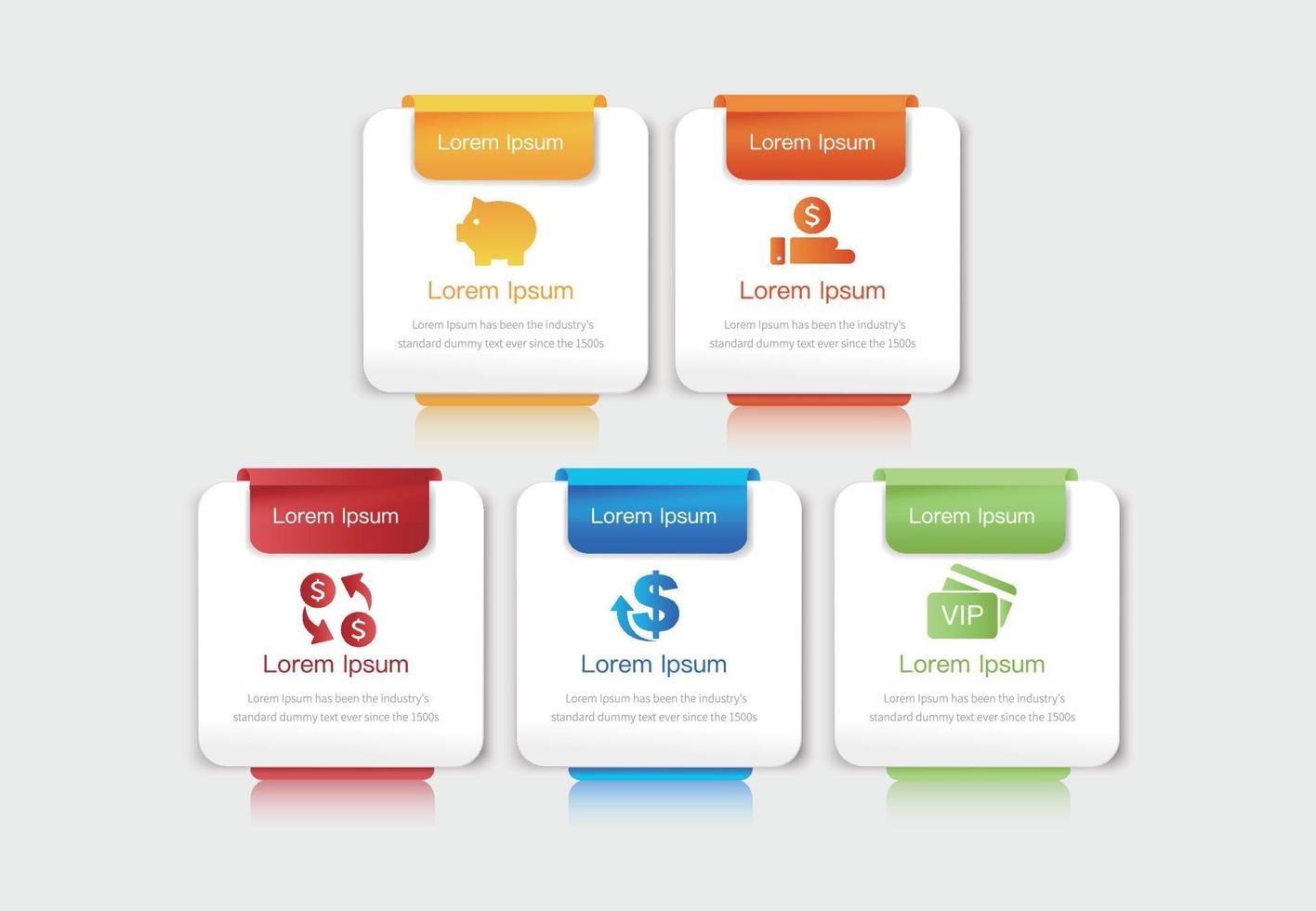 Vector Infographic flow chart template with  icons and 5 options or steps