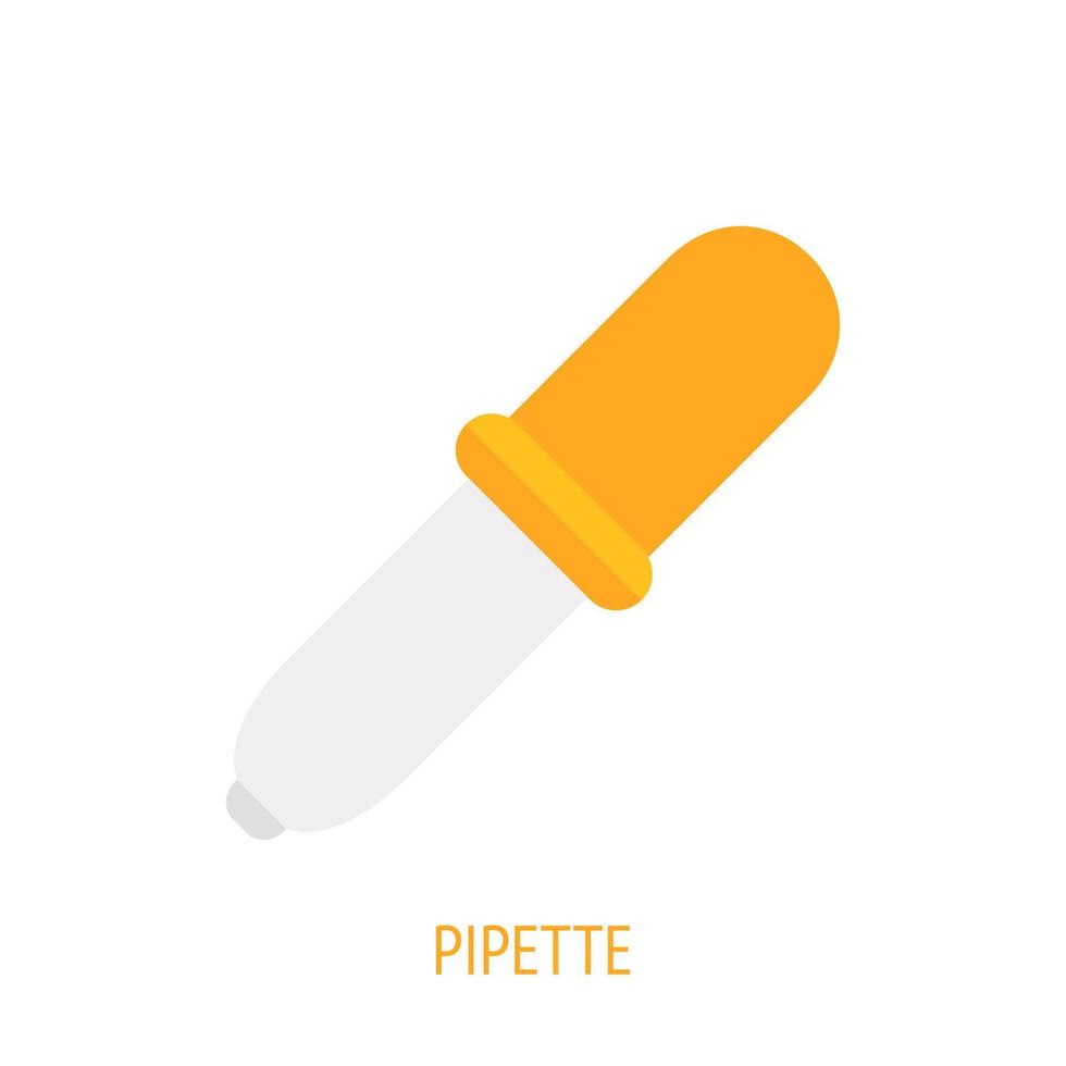 Pipette for chemical laboratory flat icon vector