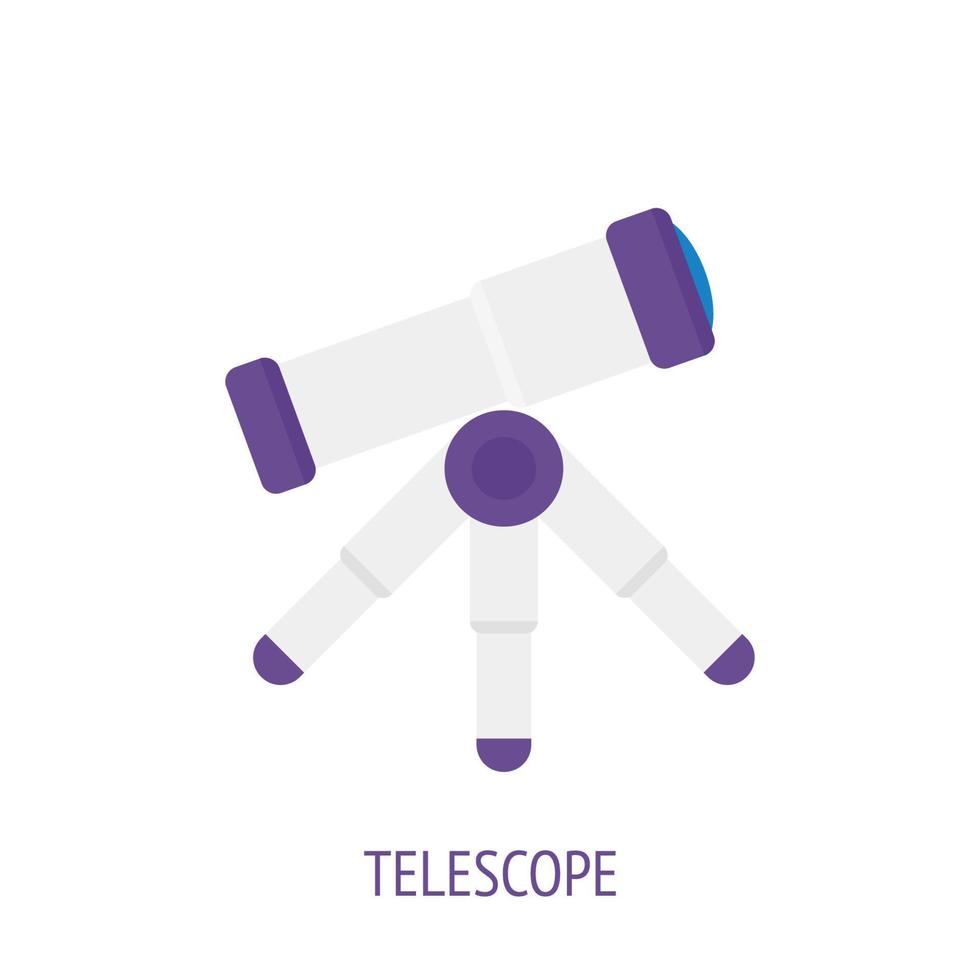 Telescope vector flat icon