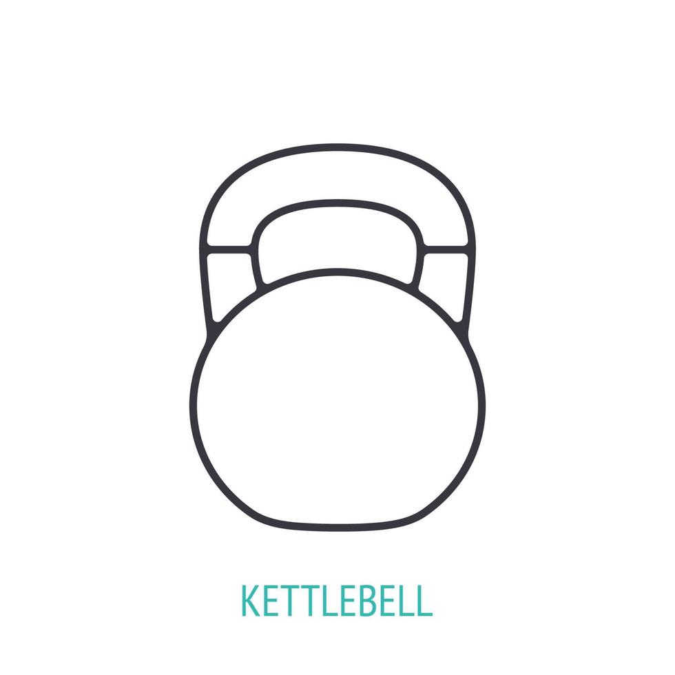 Kettlebell with handle on top outline icon vector