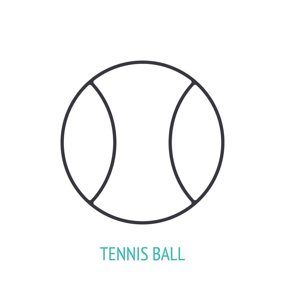 Tennis ball outline icon vector