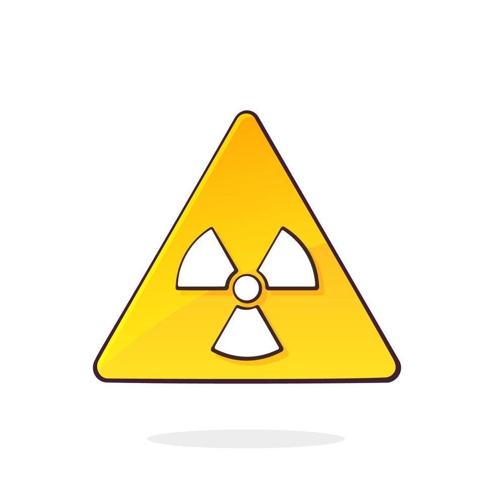 Ionizing radiation hazard symbol. Yellow triangular warning sign vector