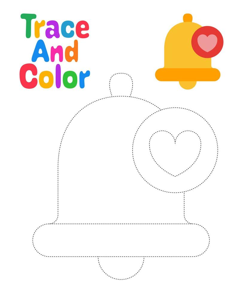 Bell tracing worksheet for kids 17369257 Vector Art at Vecteezy