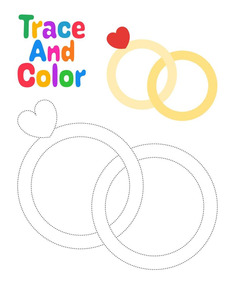 Ring tracing worksheet for kids vector