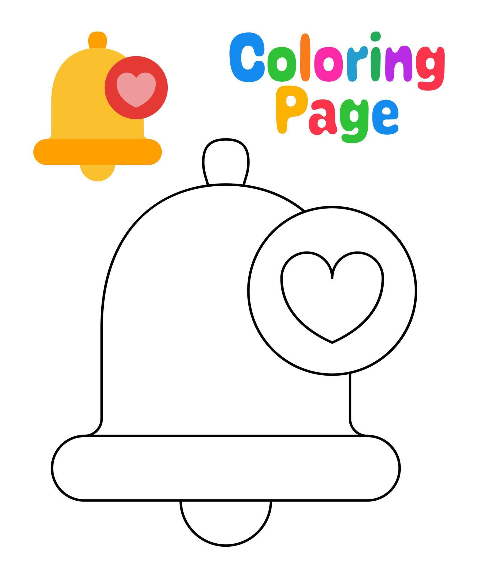 Coloring page with Bell for kids 17369280 Vector Art at Vecteezy