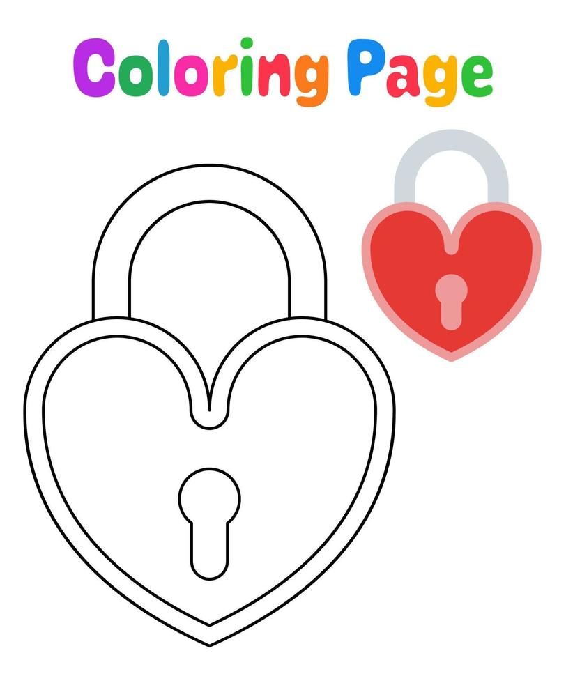 Coloring page with Padlock for kids vector