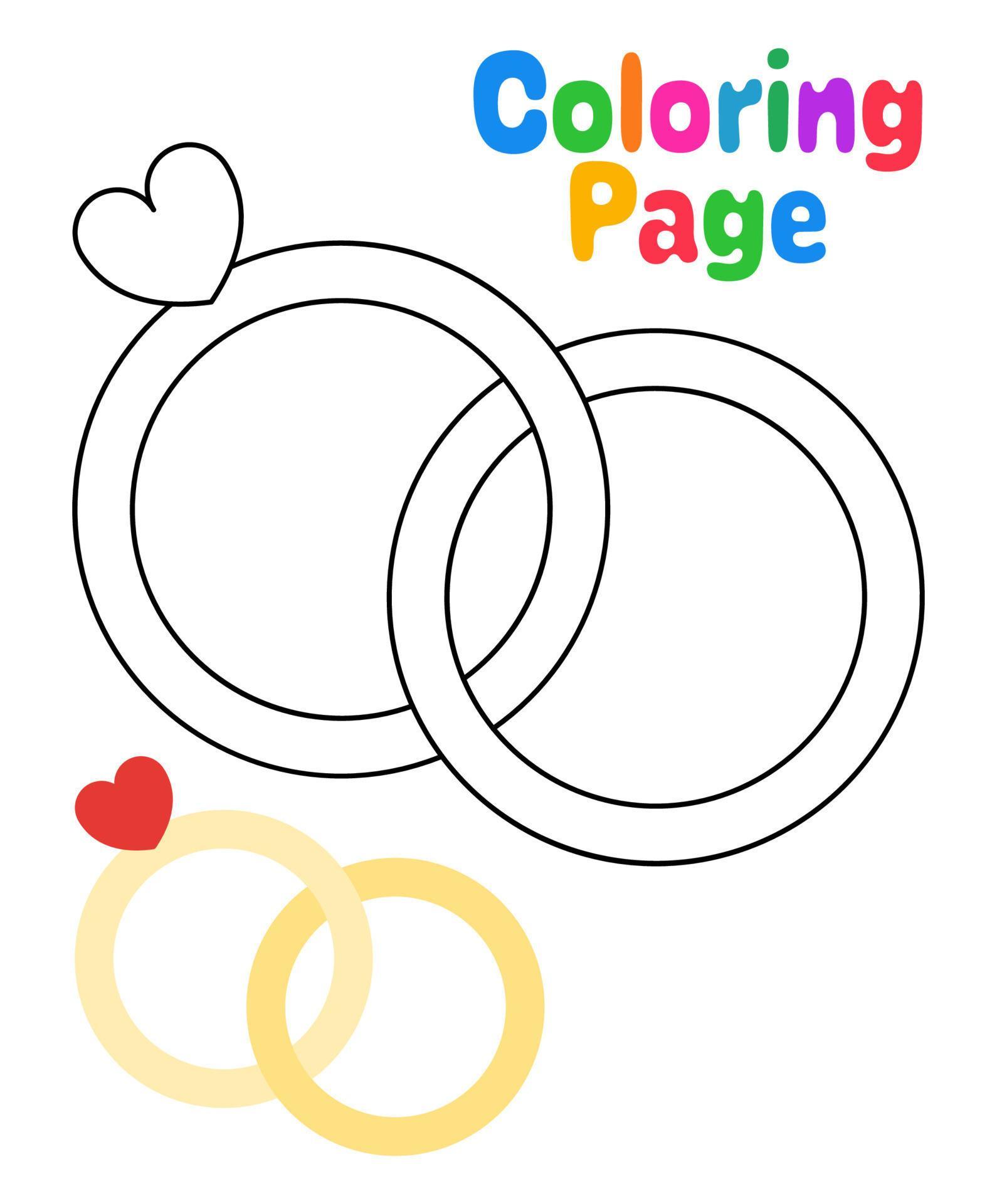 Coloring page with Ring for kids 17369289 Vector Art at Vecteezy
