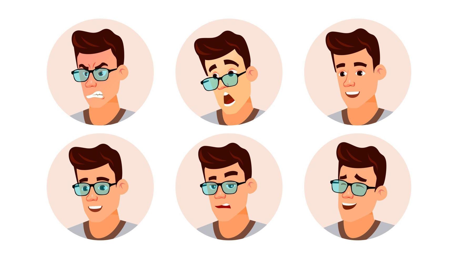 Avatar Man Vector. Human Emotions. Stylish Image. Flat Character Illustration vector