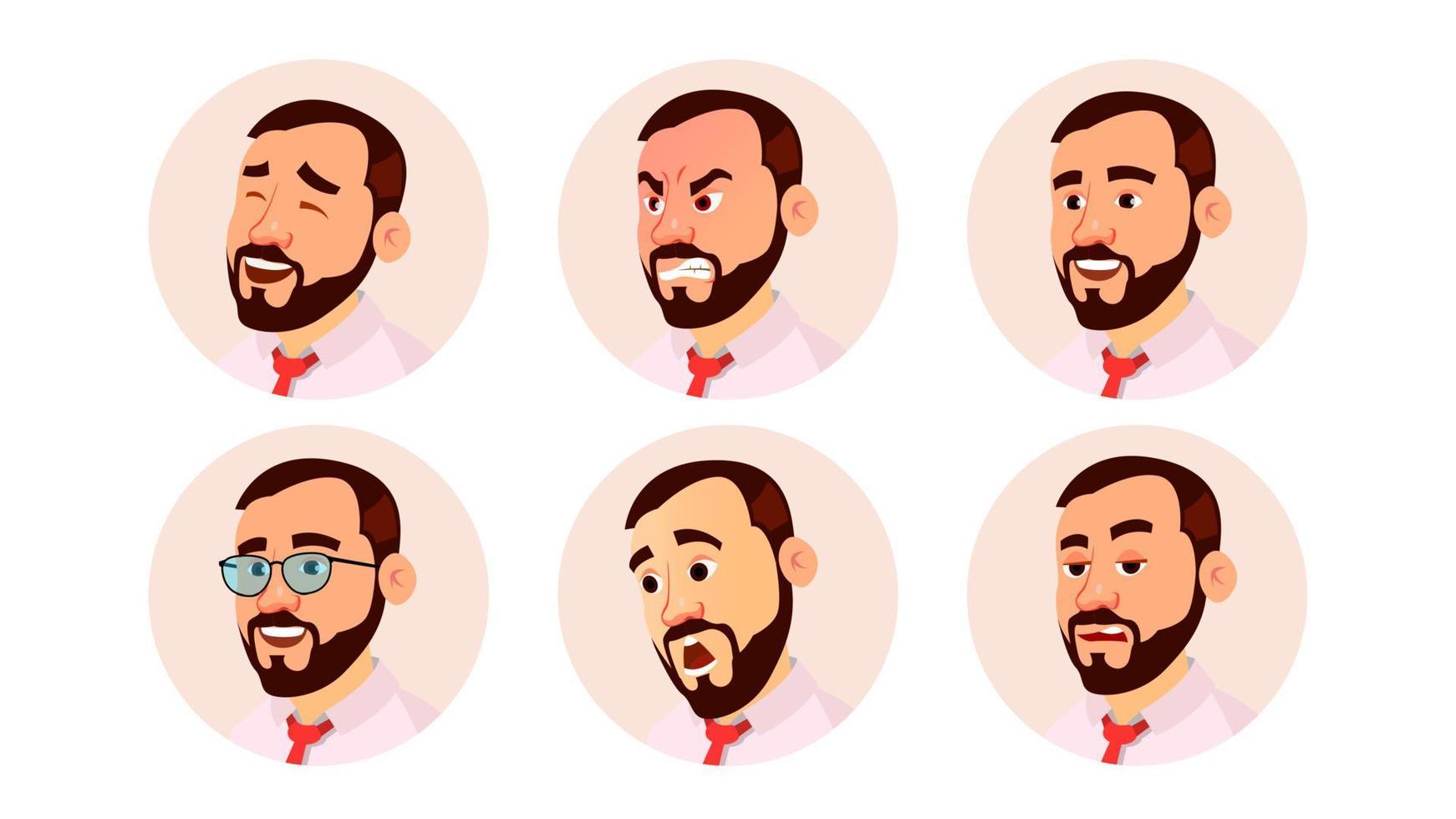 Avatar Man Vector. Icon Placeholder. Casual Workman. Cartoon Character Illustration vector