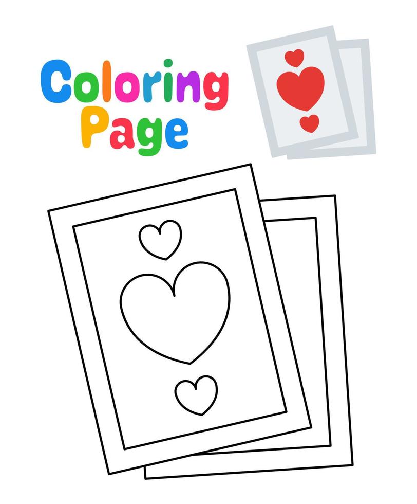 Coloring page with Card for kids vector