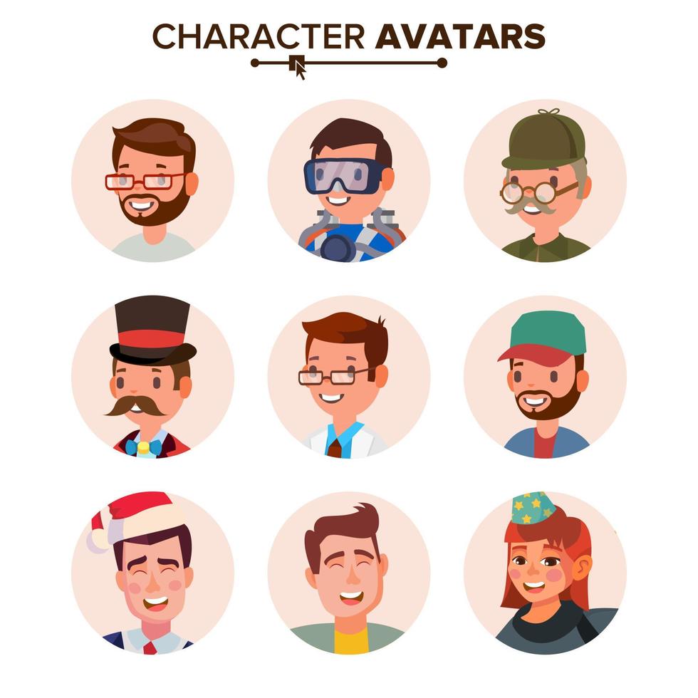 People Avatars Collection Vector. Default Characters Avatar Placeholder. Cartoon Flat Isolated Illustration vector