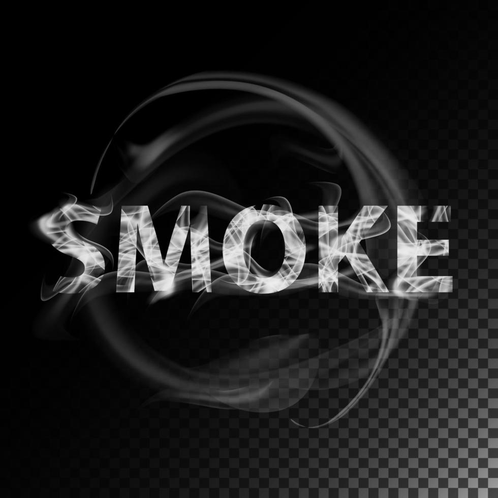 Smoke. Text. Realistic Cigarette Smoke Waves Vector. vector