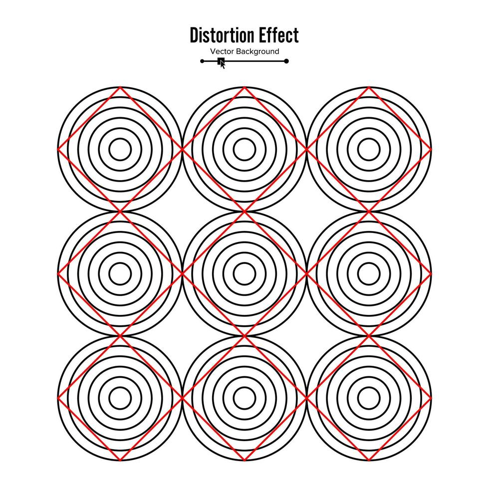 Optical Illusion. Vector 3d Art. Distortion Dynamic Effect. Geometric Magic Background.