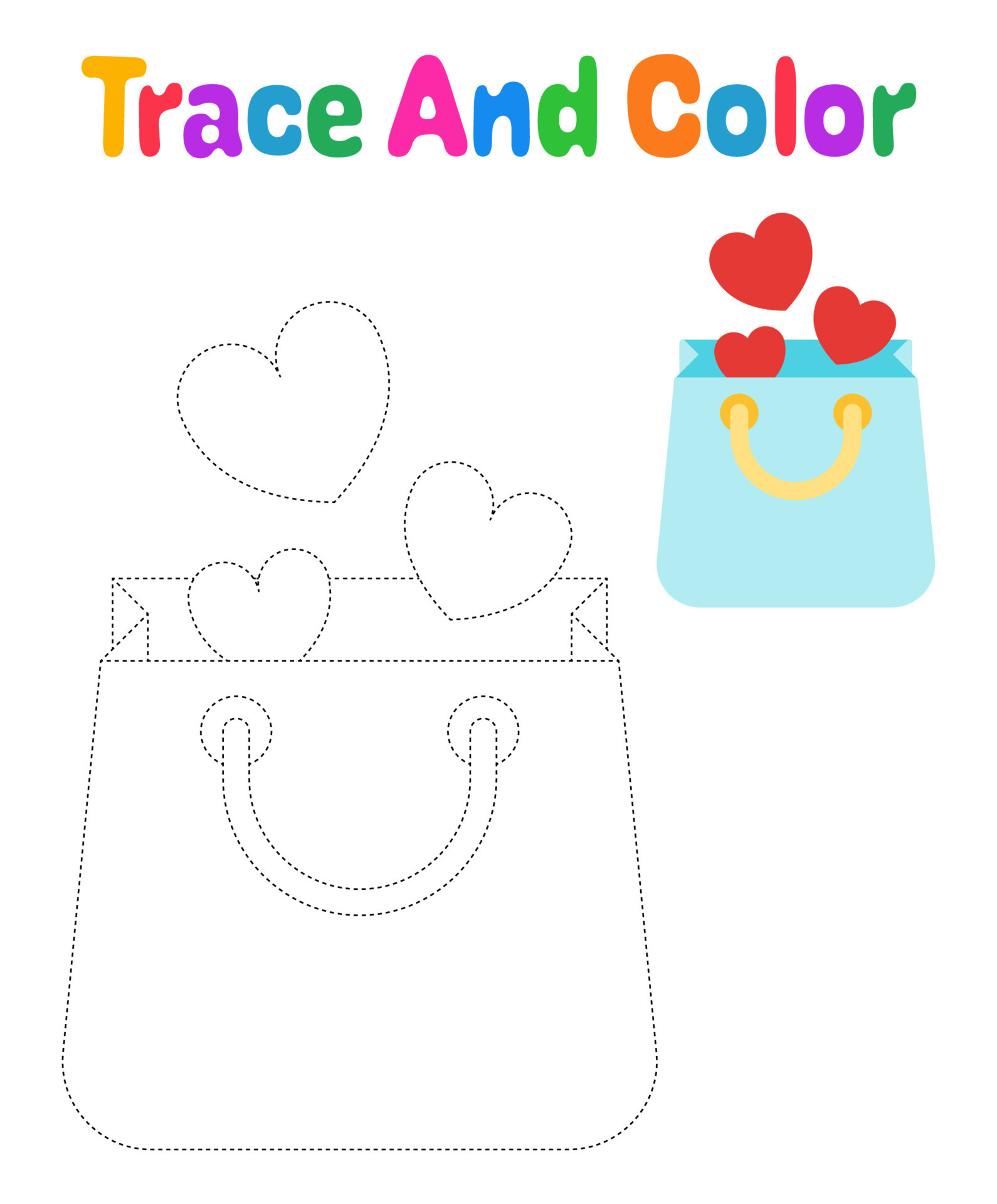 Bag tracing worksheet for kids 17369599 Vector Art at Vecteezy