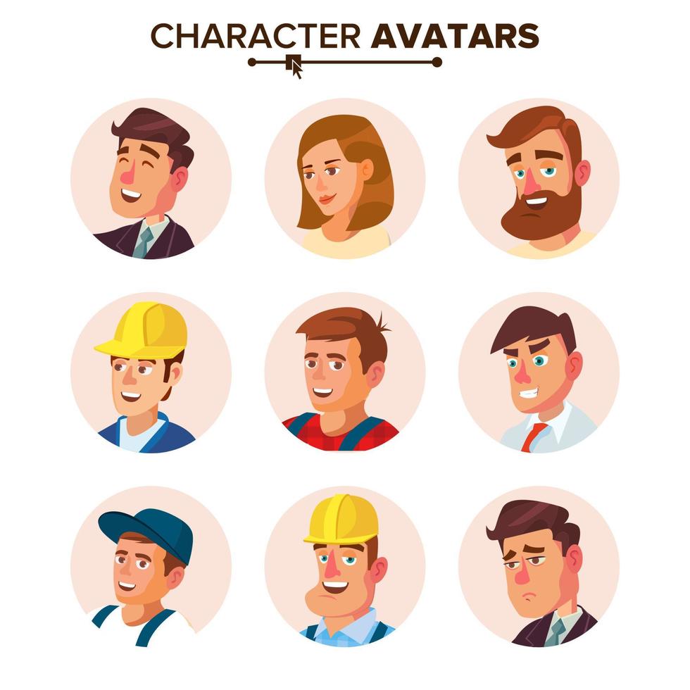 People Avatars Collection Vector. Default Characters Avatar. Cartoon Flat Isolated Illustration vector