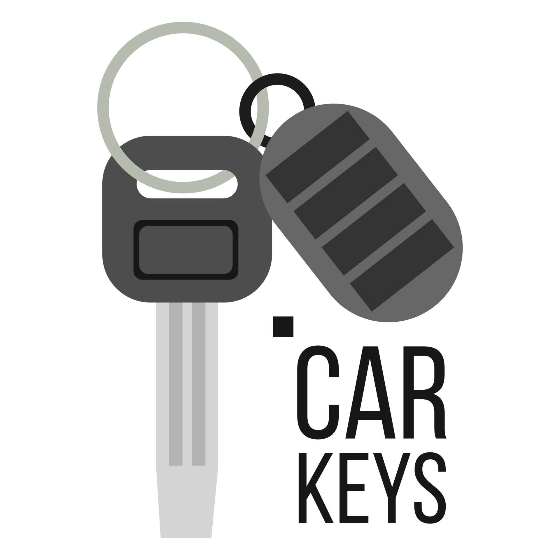 Keys Car Vector. Icon Of Auto Key. Keychain Lock Sign. Isolated Flat