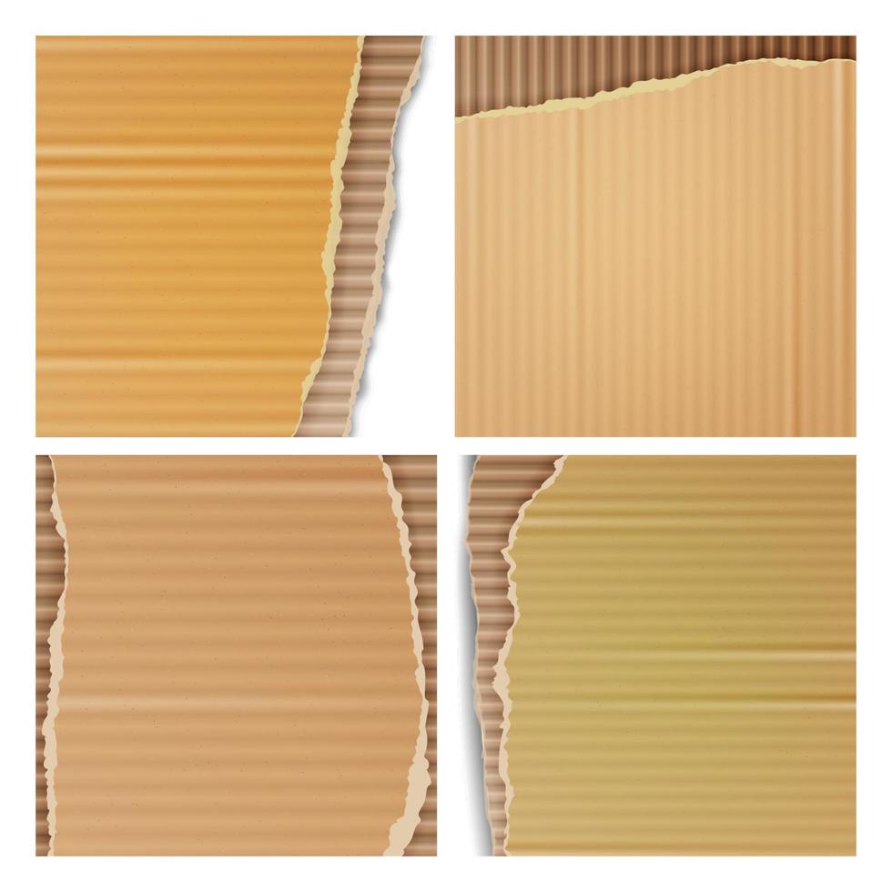 Corrugated Cardboard Vector Set