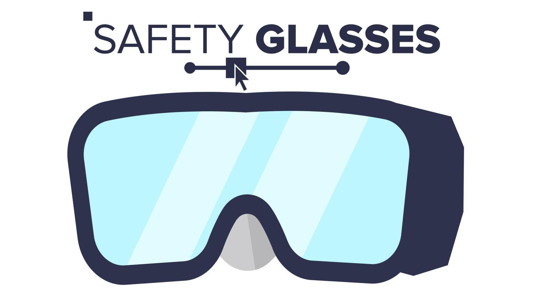 vector de gafas de seguridad. icono de gafas industriales. gafas protectoras. Google de construcción de seguridad. ilustración plana aislada