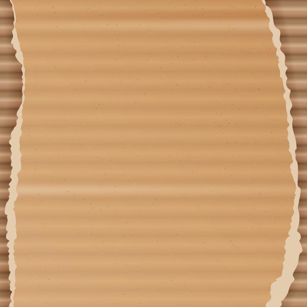 Corrugated Cardboard Vector Background. Realistic Texture Ripped Cardboard Wallpaper With Torn Edges. Logistics Service, Warehouse, Transportation Concept. Vector illustration